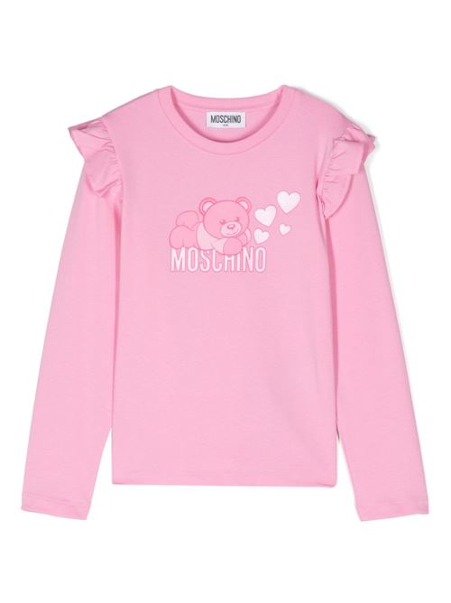 T-shirt bambina maniche lunghe orso MOSCHINO KID-TEEN | HDO00TLBA1150243